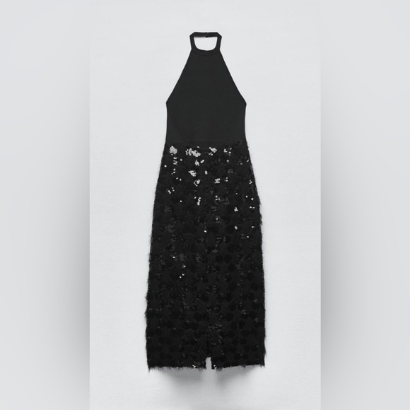 Zara Sequin Knit Halter Dress - Picture 7 of 7